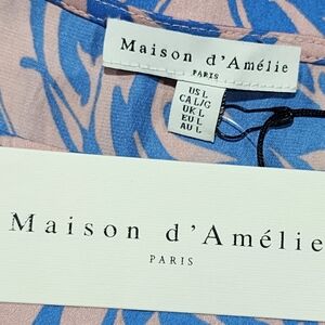 Blue and Pink Women's Blouse